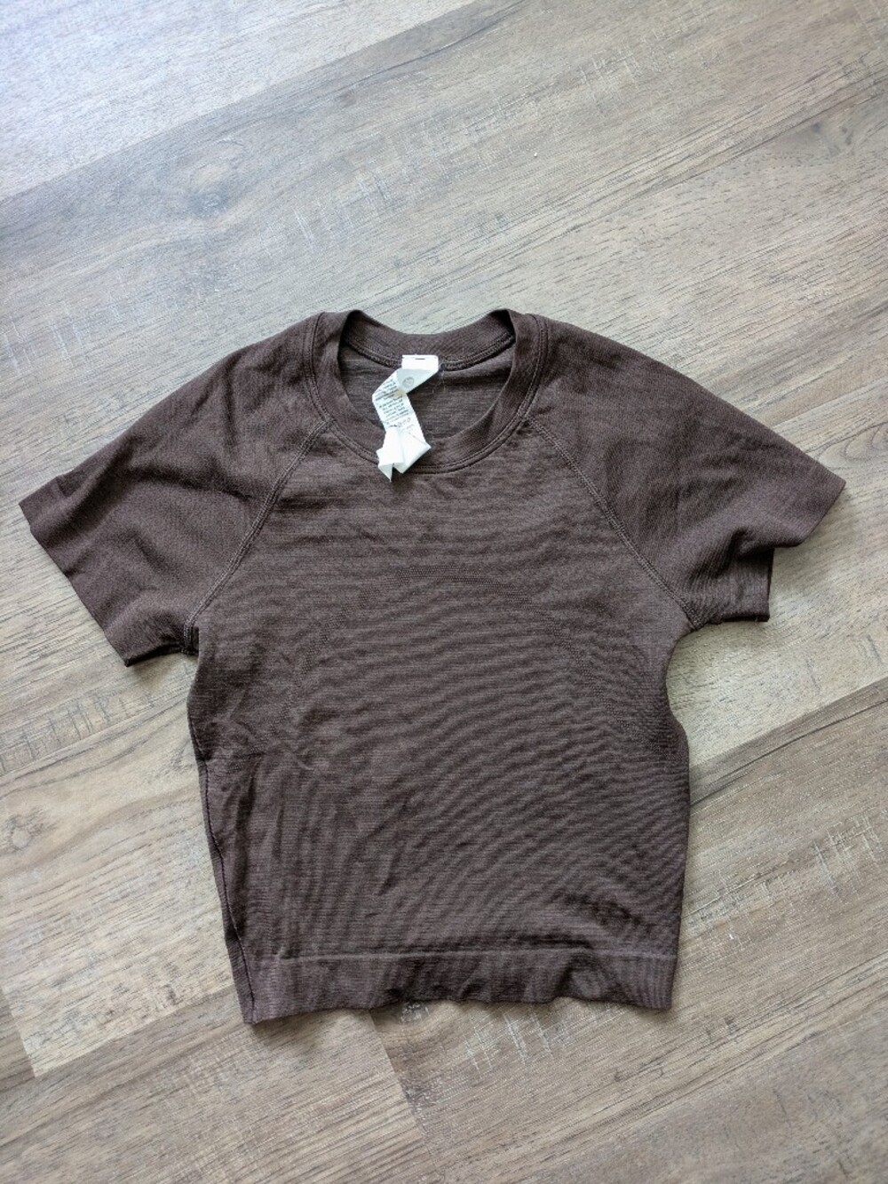 Lululemon Cropped Swiftly Tee Brown Sz 0